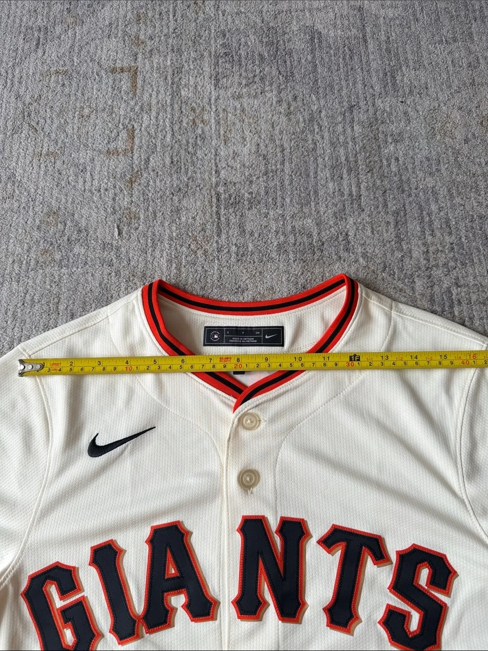 Nike Cream San Francisco Giants Jersey with Black and Orange Trim